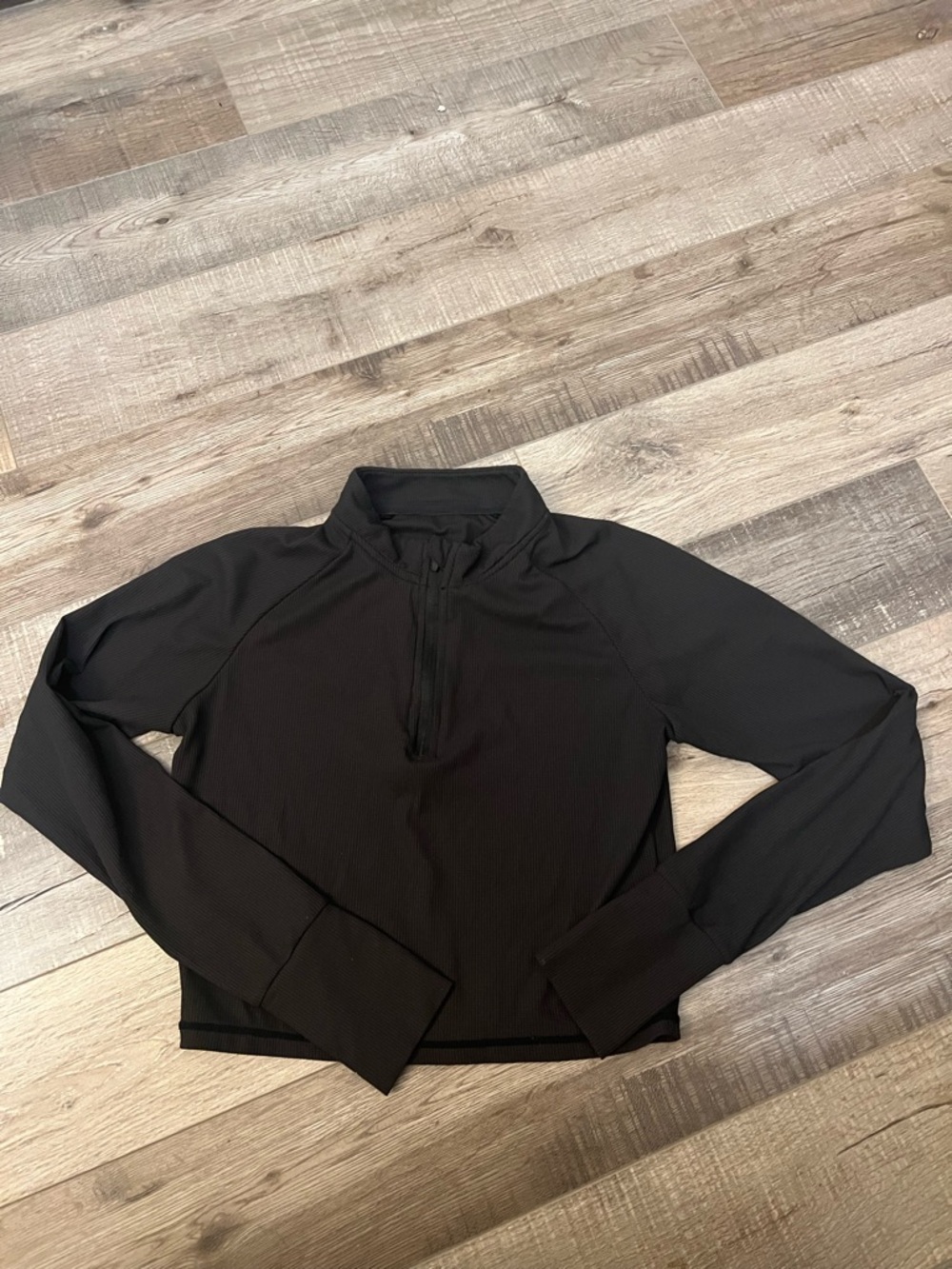 Paragon Fitwear Black Long-Sleeve Zip Crop Top